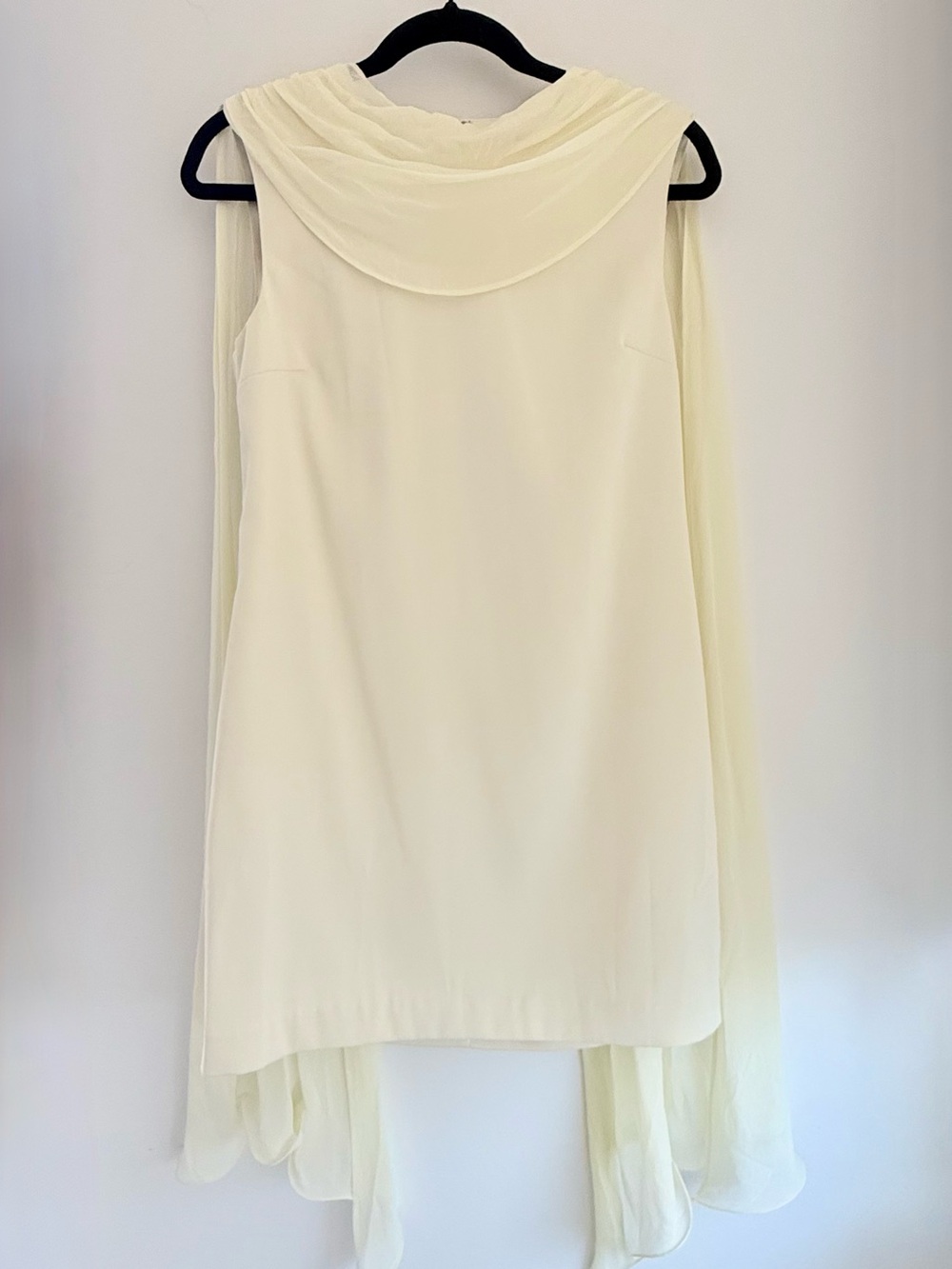 POSSE - Cream Solene Mini Dress with Draped Neck - Picture 4 of 10